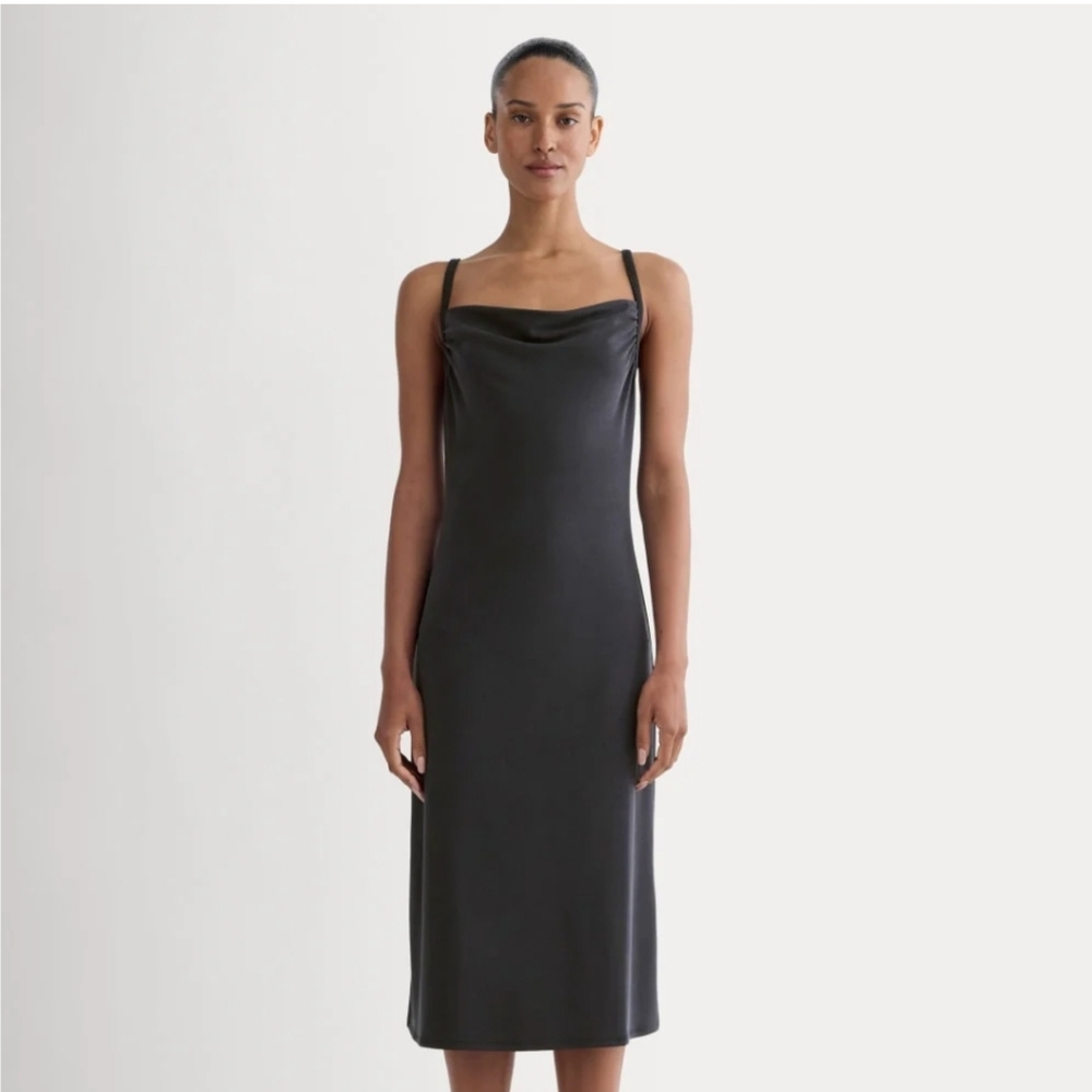 Everlane Tank Midi Dress In Butterknit Cowl Neck Strapless Soft XXL